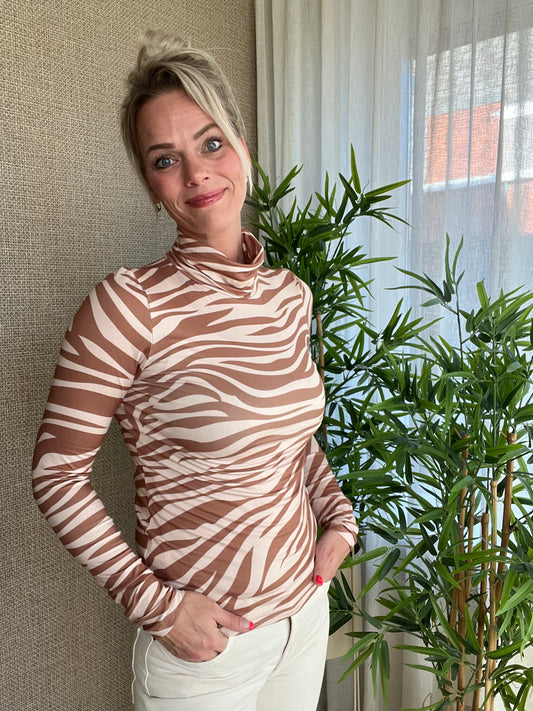 Zebra Top Beige